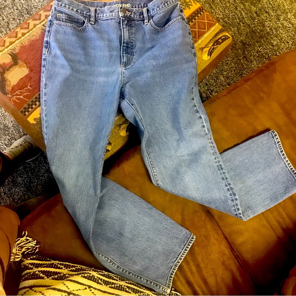 Lands' End Women's High Rise Jeans -‎ Light Blue